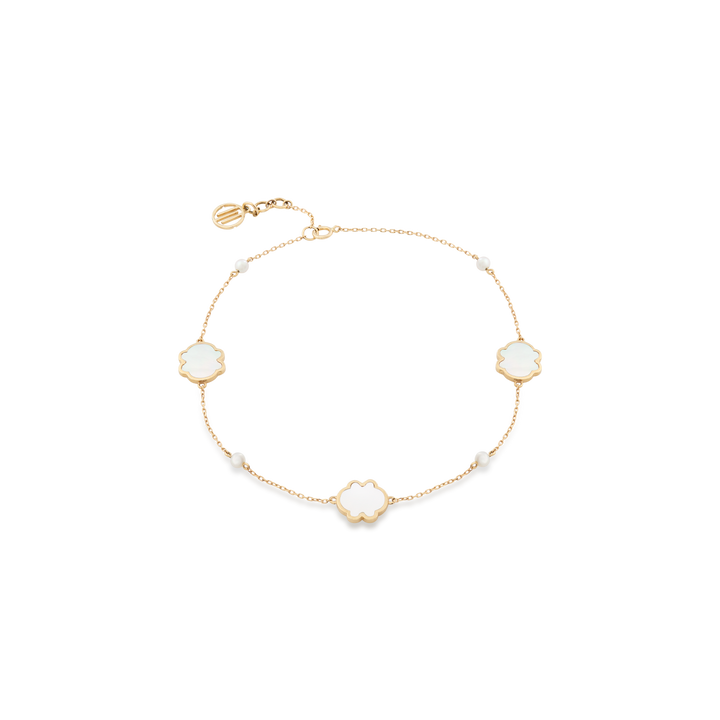 La Vie En Rose Inspiring  18K Yellow Gold and Adorned with Pearl