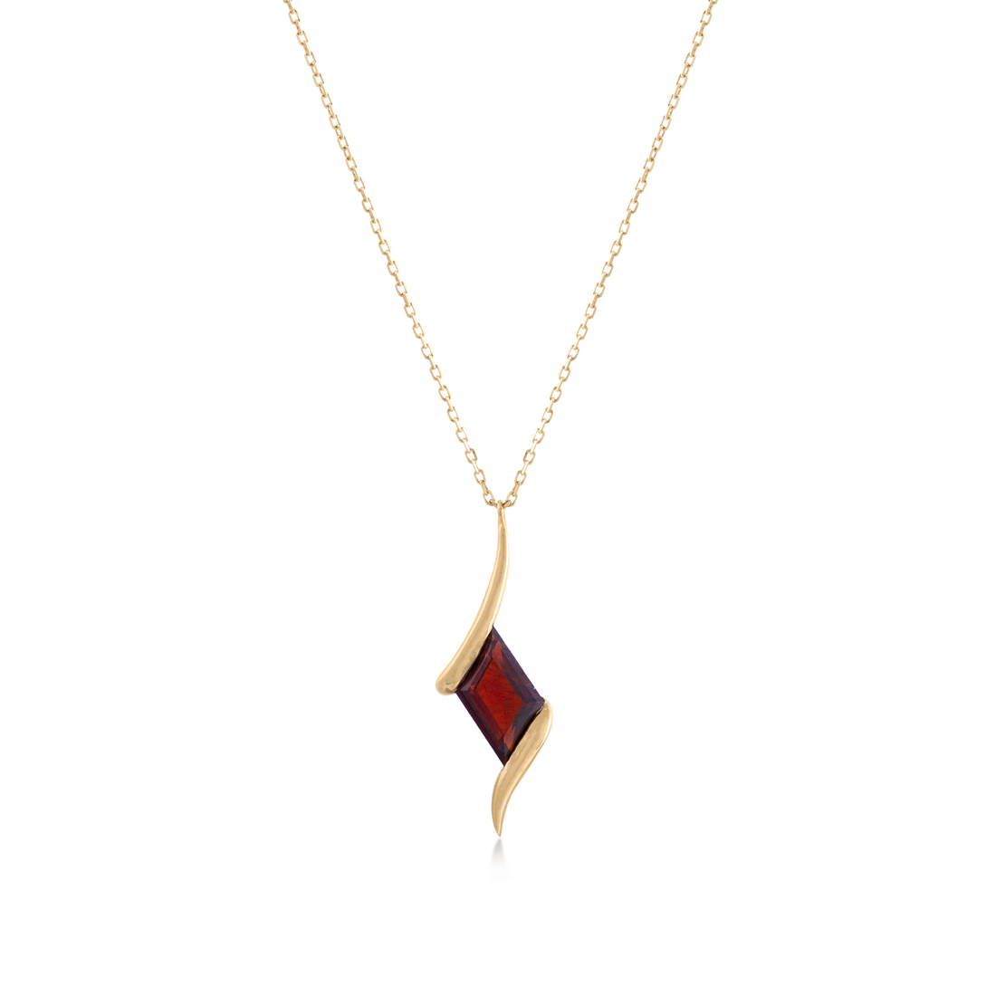 Pendant in 18k Yellow Gold and Garnet Stone - Arcobaleno Collection