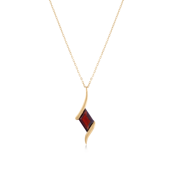 Pendant in 18k Yellow Gold and Garnet Stone - Arcobaleno Collection