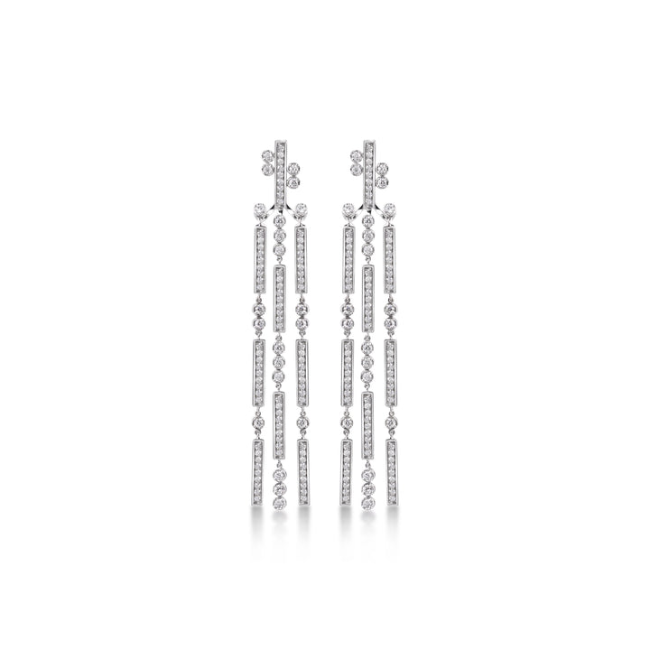 Earrings in 18K white gold with VS-G diamonds - Pendant Earrings