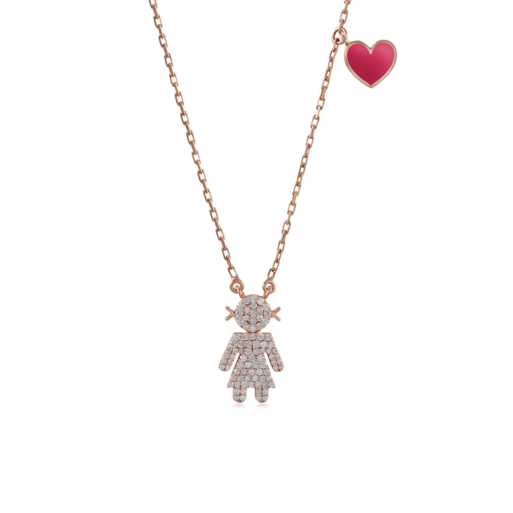 Baby Love Pendant in Fine Chain with 18K Yellow Gold and VS-G Diamond