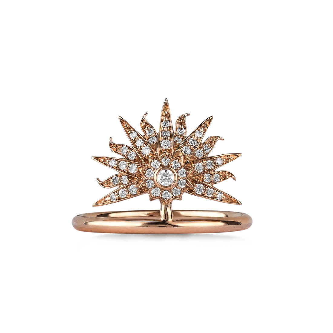 Sunburst Ring in 18K Rose Gold with VS-G Diamond