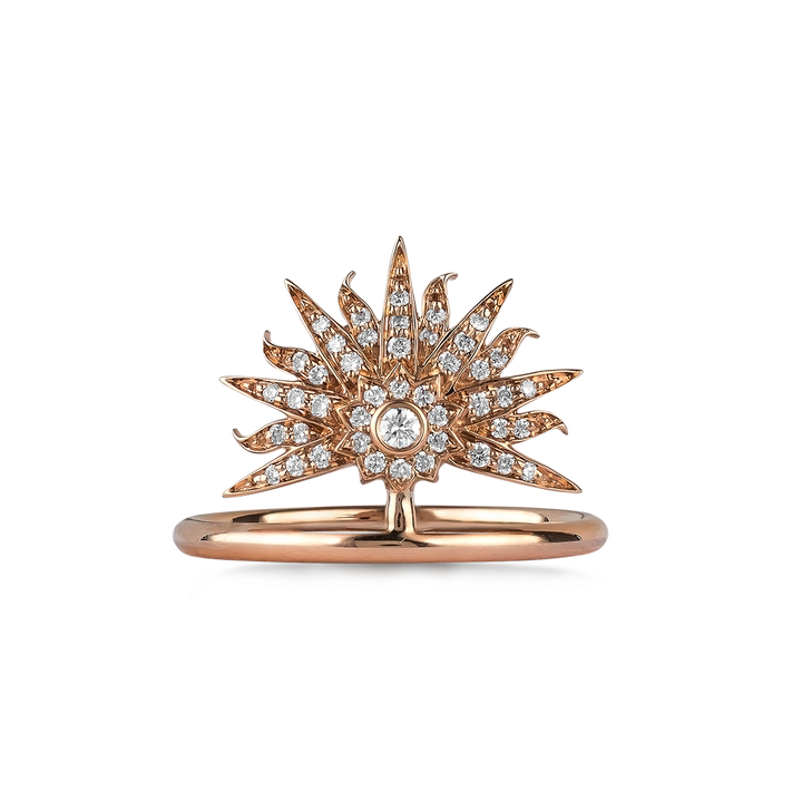 Sunburst Ring in 18K Rose Gold with VS-G Diamond