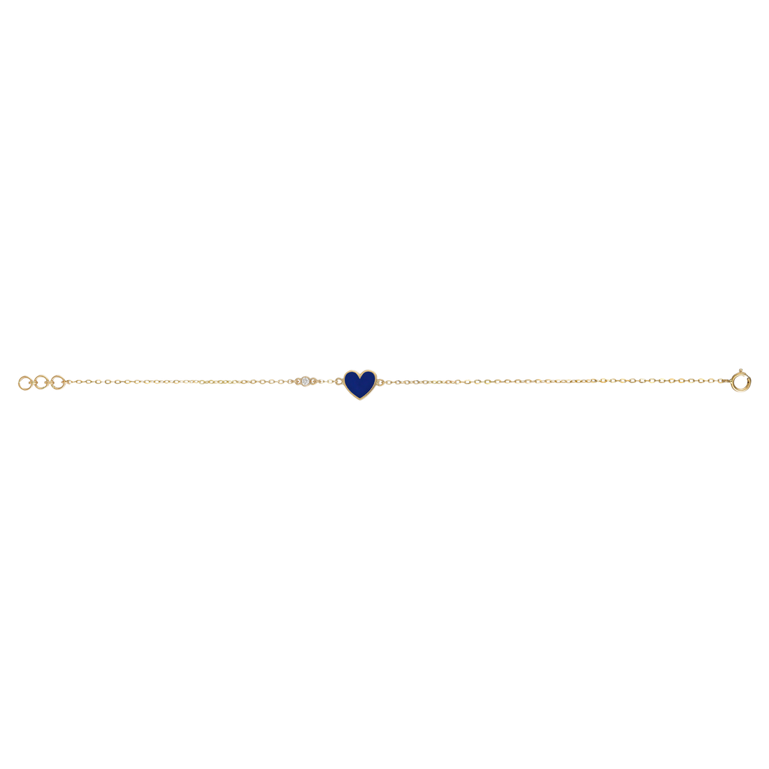 Baby Love Inspire Fine Chain Bracelet in 18K Yellow Gold VS-G Diamond