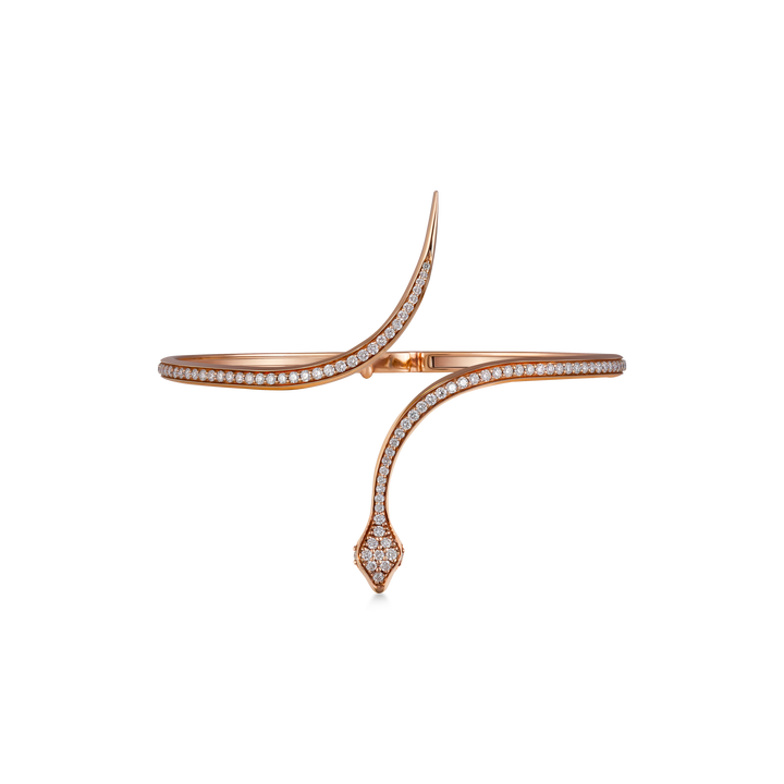 Garden Of Eden - Snake-Shaped Bracelet in 18K Rose Gold with VS-G Diamond