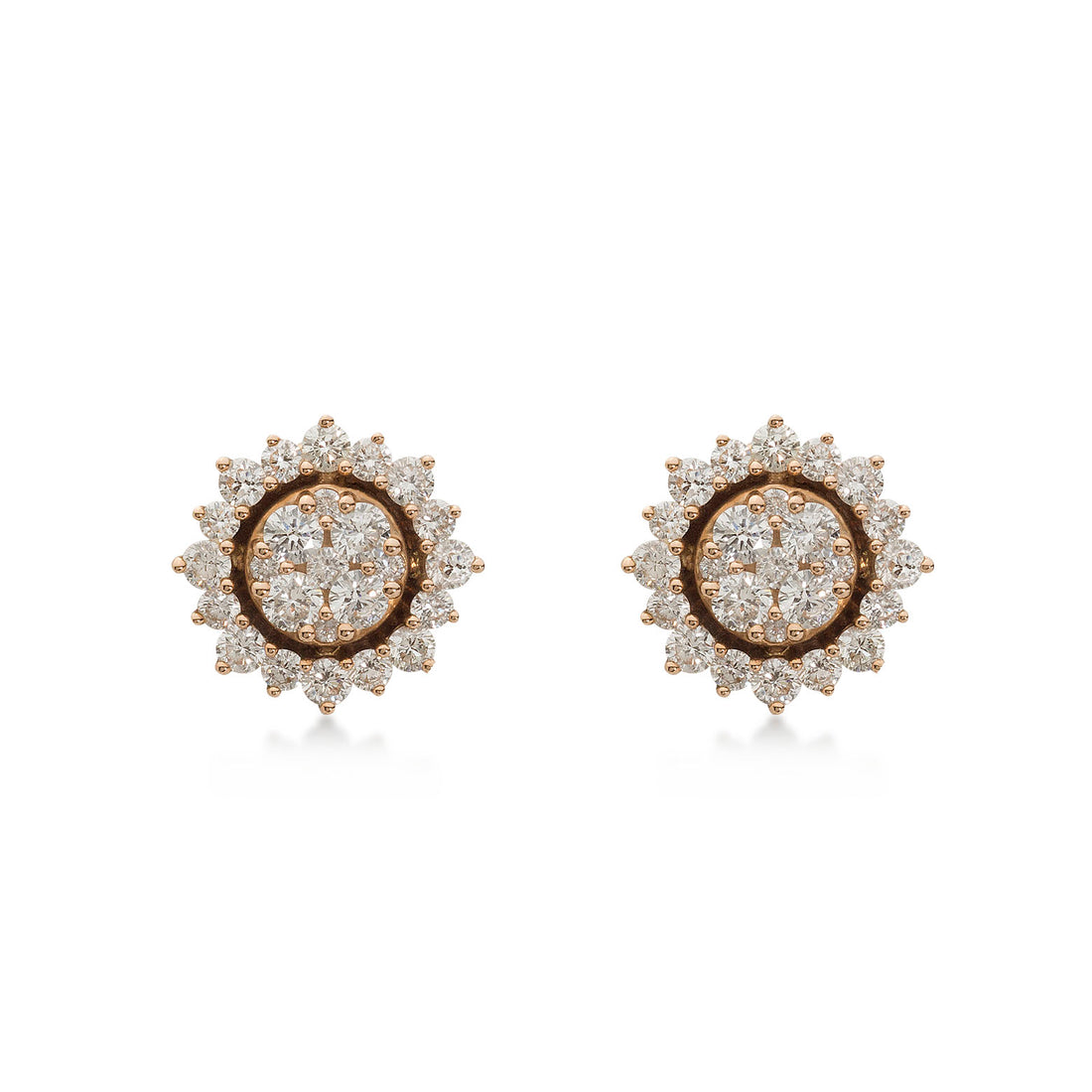 Earrings In 18K Rose Gold With VS-G Diamonds