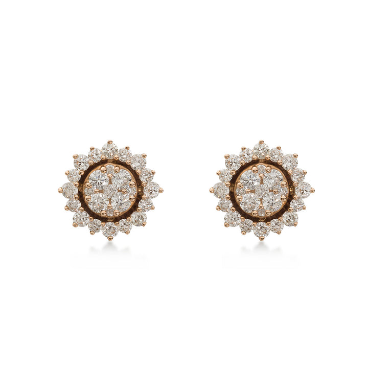 Earrings In 18K Rose Gold With VS-G Diamonds