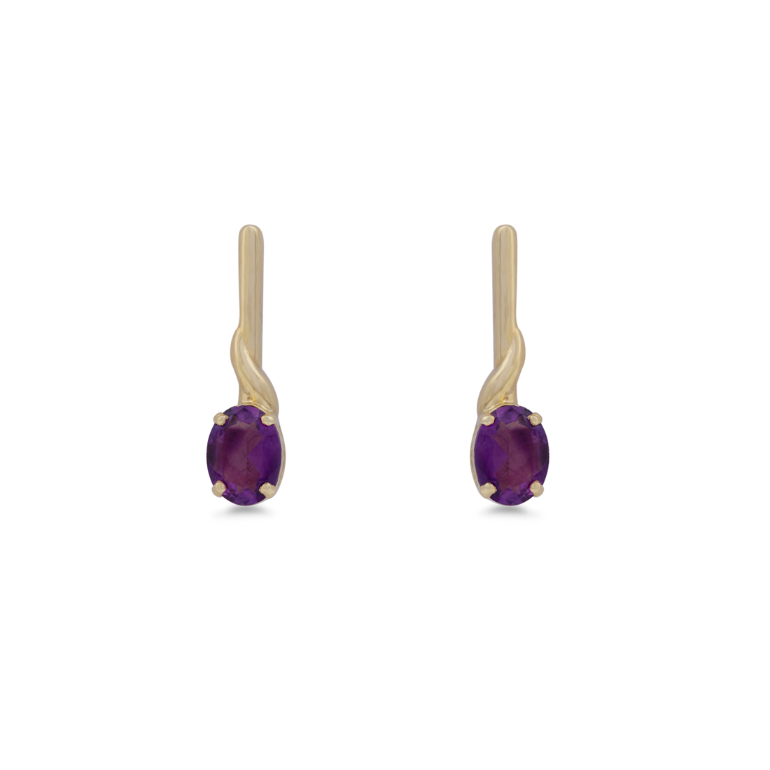 Earrings in 18k Yellow Gold and Light Amethyst Stone - Arcobaleno Collection