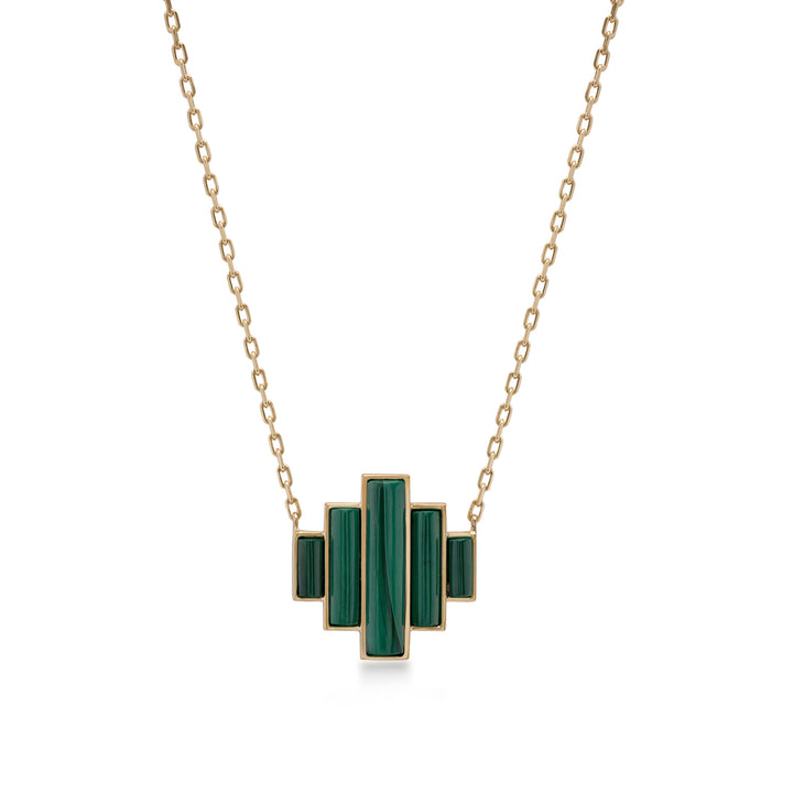 Tropicalia Necklace in 18K yellow gold and Malachite stone