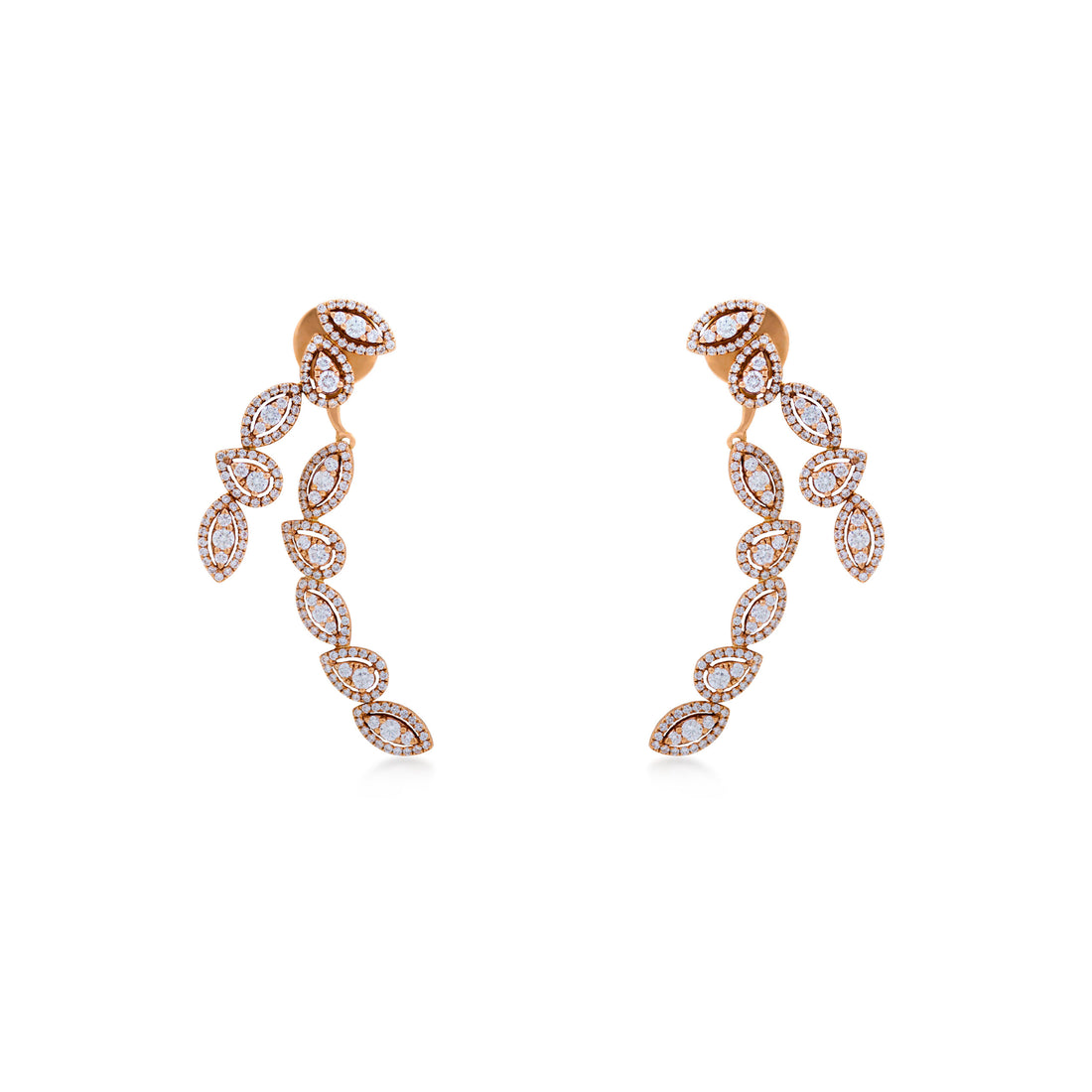 Earrings 18K rose gold with VS-G diamond - Illusion inspire