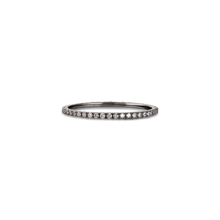 Ring in 18K black gold with VS-G diamonds