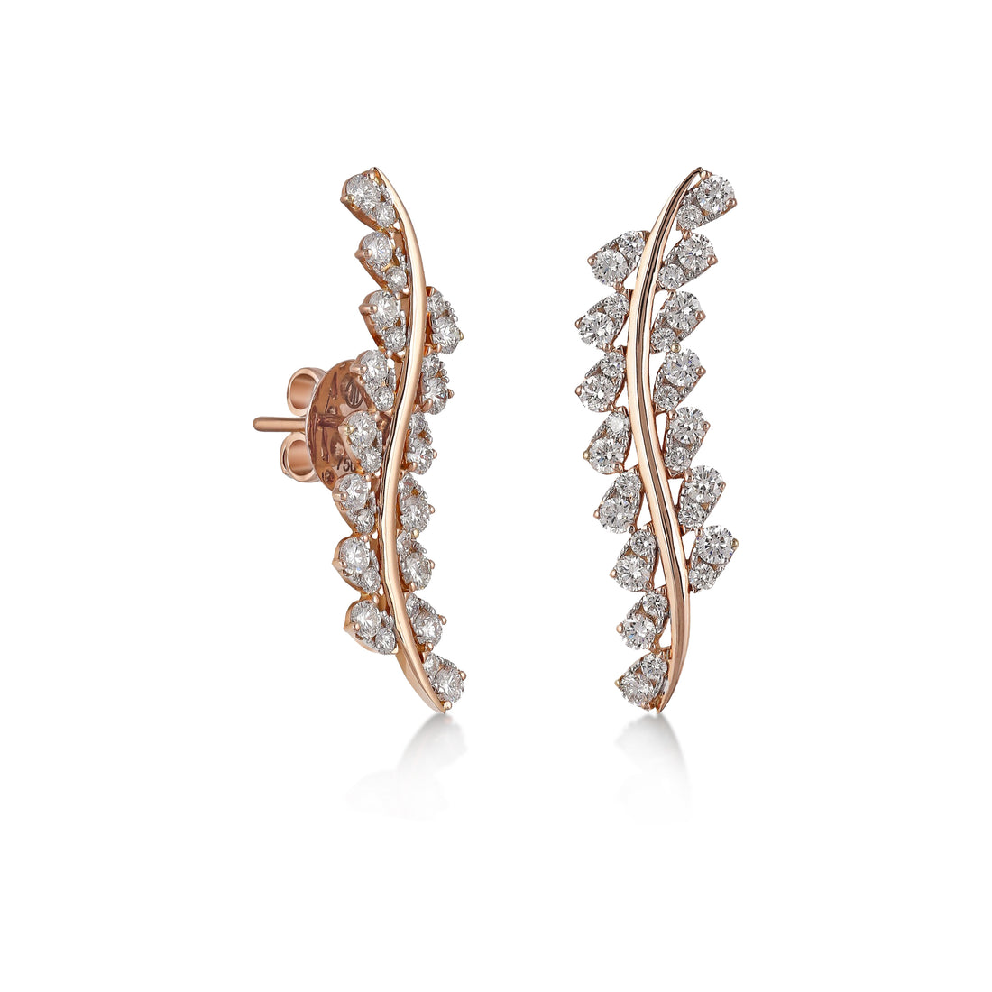 Earrings in 18K rose gold with VS-G diamonds