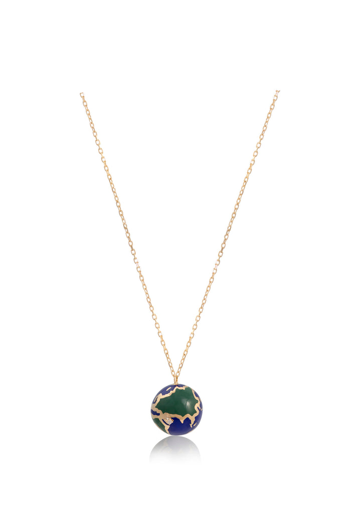 Pendant in the shape of a globe in 18K yellow gold with VS-G diamonds