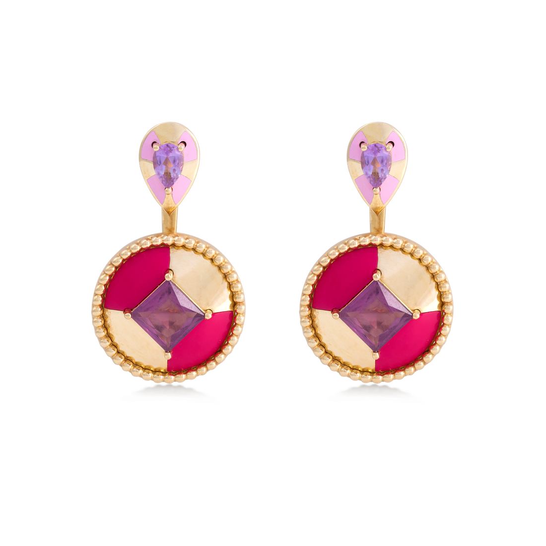 Carousel Inspire 18K Yellow Gold with Amethyst/Tourmaline Stones