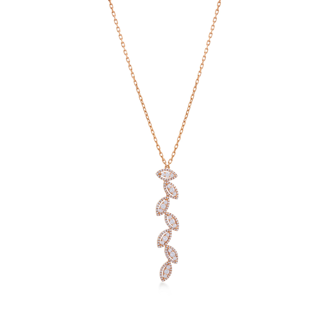 Illusion Necklace In 18K Rose Gold With VS-G Diamond