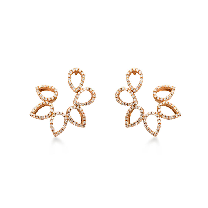 Earrings in 18K yellow gold with VS-G diamonds